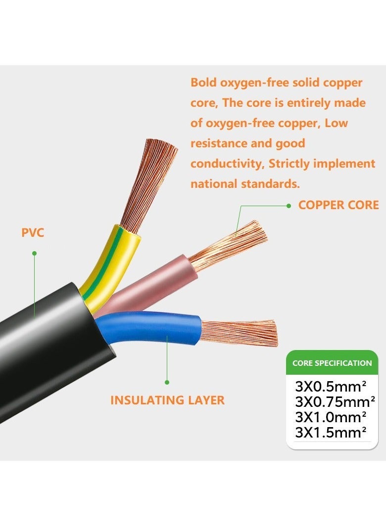 كابل طاقة للكمبيوتر المحمول من قابس ثلاثي الأطراف بريطاني إلى منفذ IEC C5، طوله 1.5 متر، أسود، 10 أمبير 250 فولت - Image 5